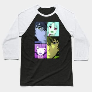 Cool Retro Shield Hero Characters Collage Baseball T-Shirt